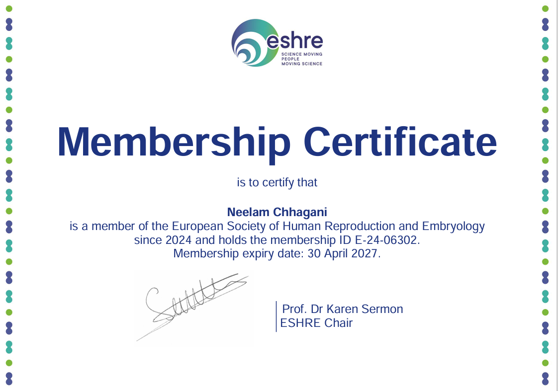 Neelam- ESHRE membership